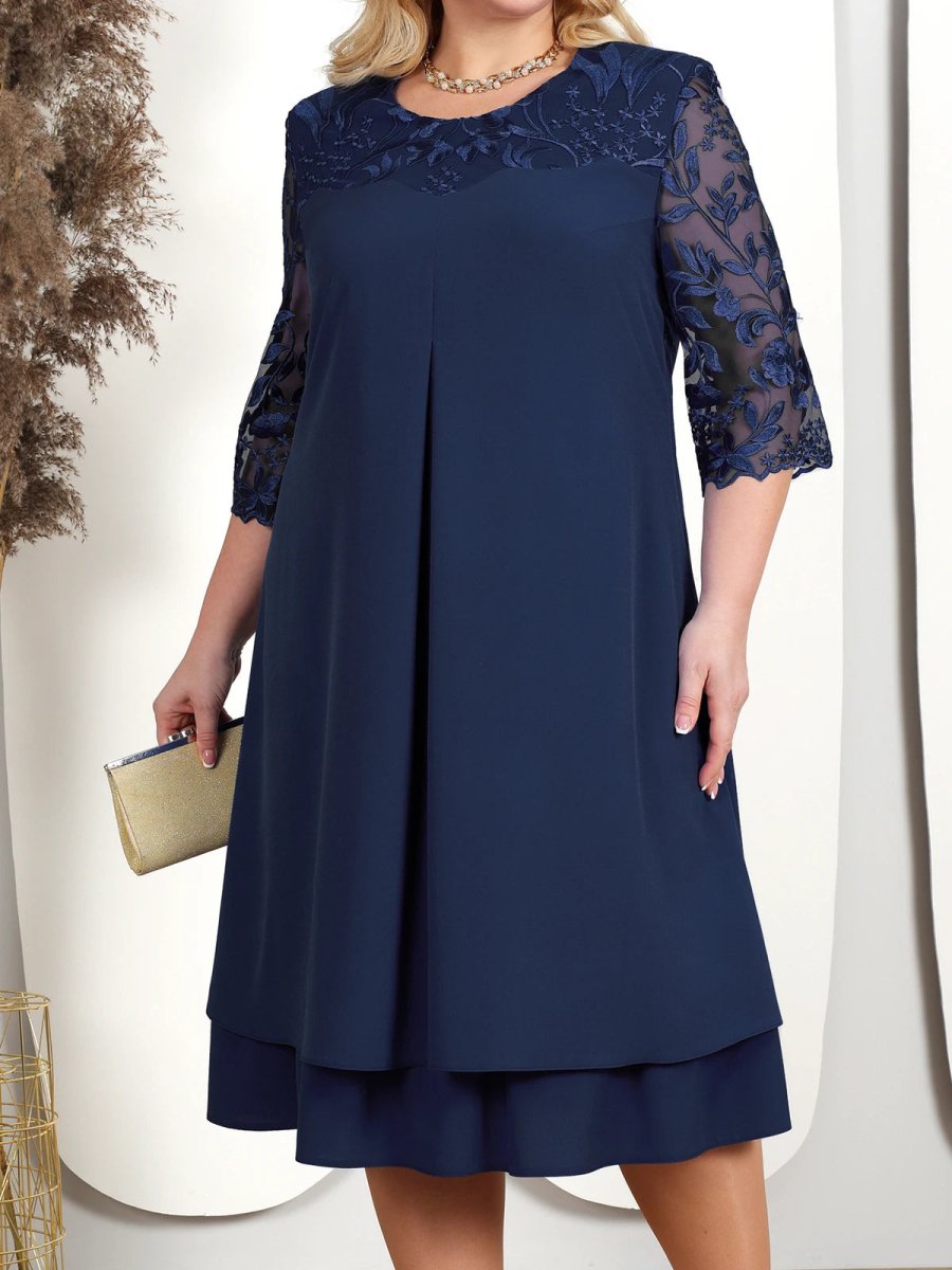 GRACE GALA DRESS - Elégante robe de banquet brodée grande taille