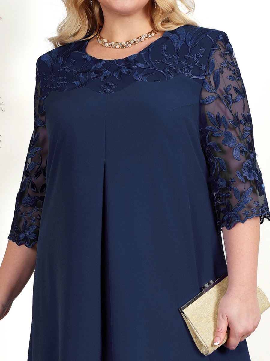 GRACE GALA DRESS - Elégante robe de banquet brodée grande taille