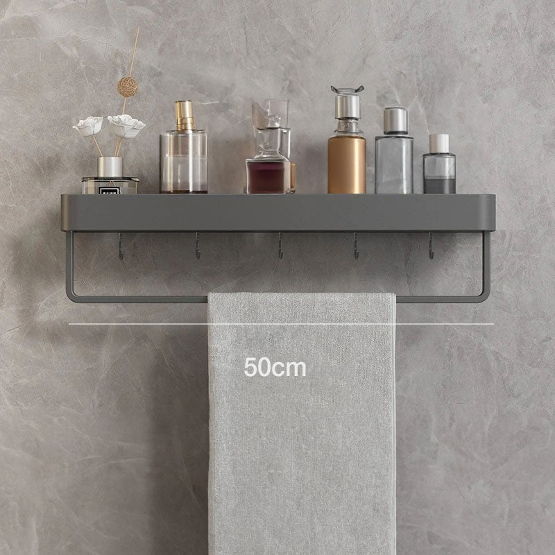 AquaShelf - Elegant wall shelf for the bathroom with towel rail & drill-free installation