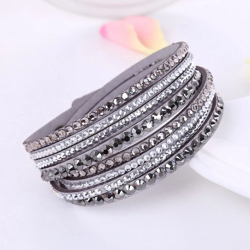 CRYSTAL WRAP – Elegantes brazalete envolvente con cristales para mujer