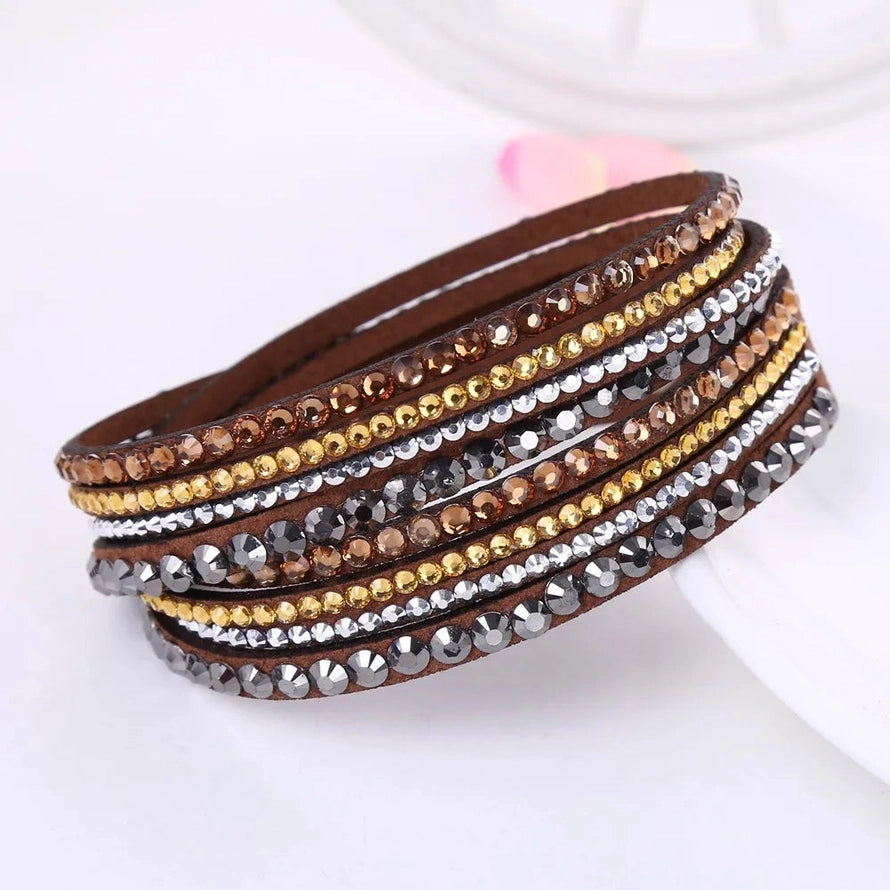 CRYSTAL WRAP – Elegantes brazalete envolvente con cristales para mujer