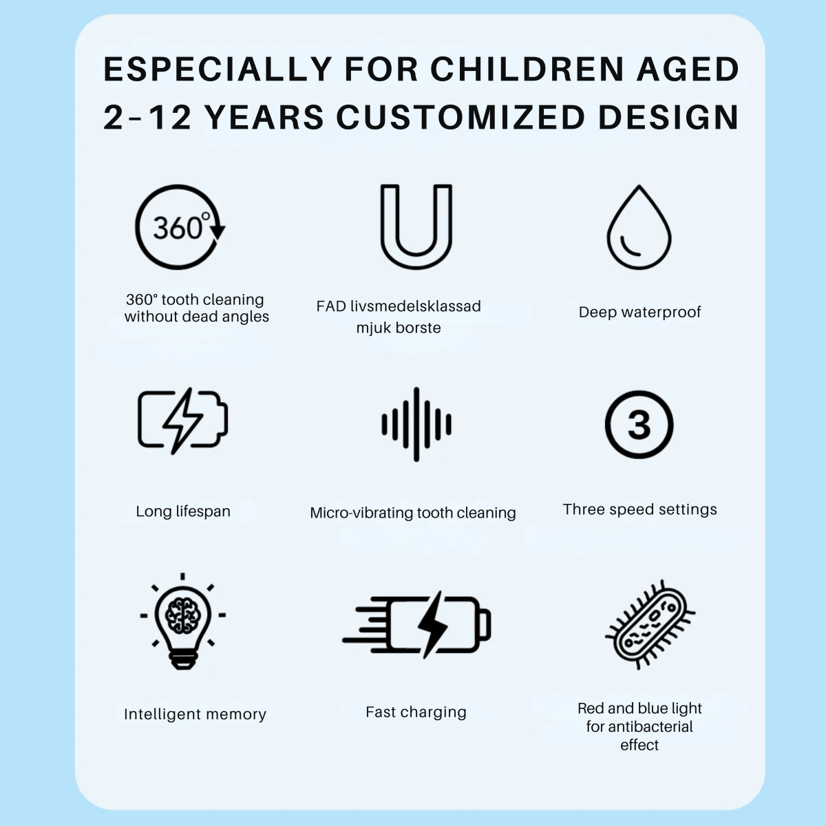 DINO BRUSH – Elektrische Kinderzahnbürste mit 360° Reinigung