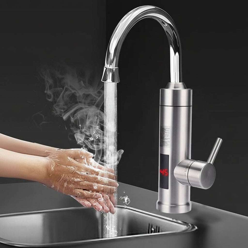 HEATFLOW Keukenkraan – Elektrische keukenkraan met direct heet- en koudwater op knopdruk