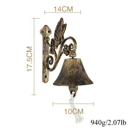 Timbre EUROVINT Bell – Timbre clásico de hierro fundido estilo vintage para entradas de casa con estilo