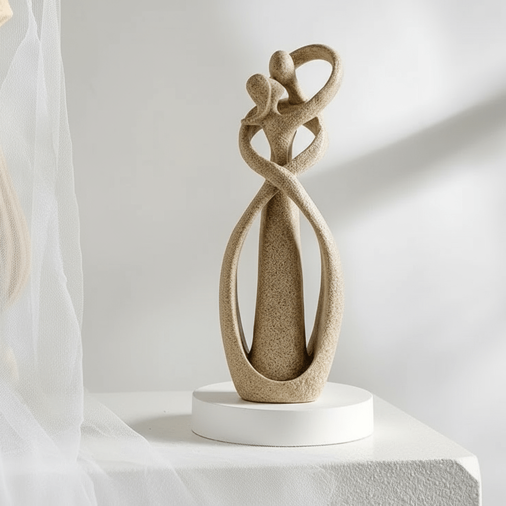 ETERNAL EMBRACE - Sculpture abstraite symbolisant l'amour intemporel
