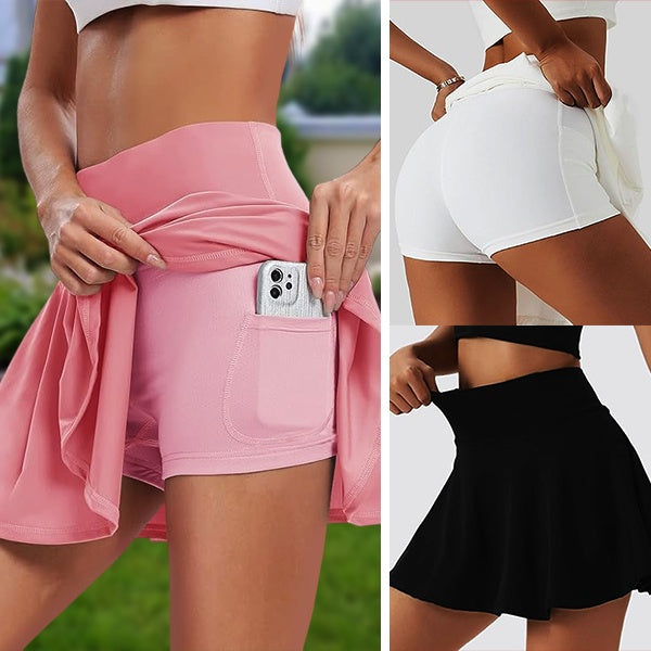 FLEXISKIRT - Sporty women's skirt with integrated shorts and bag for active days