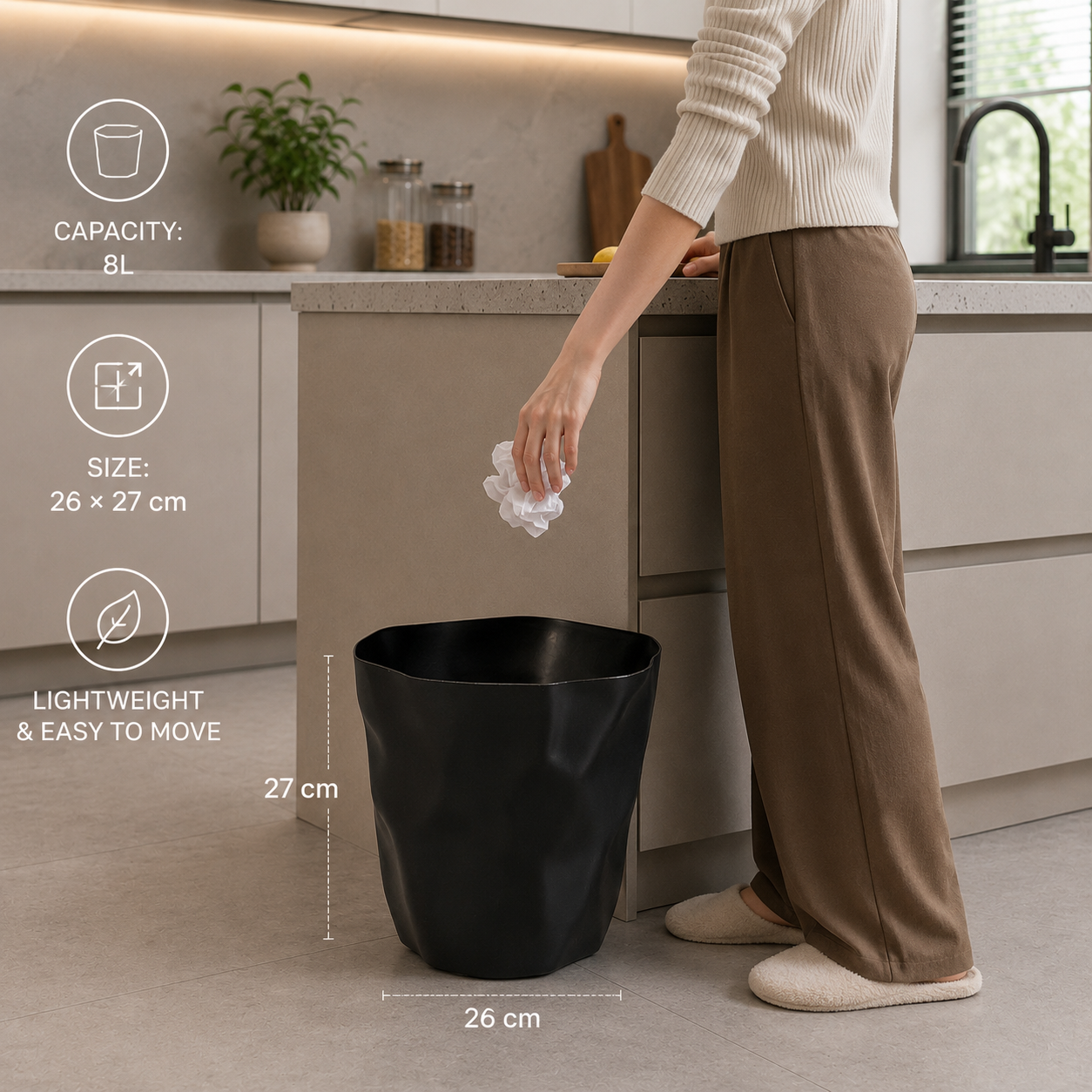 FORMAFLOW – Poubelle minimaliste à silhouette marquante