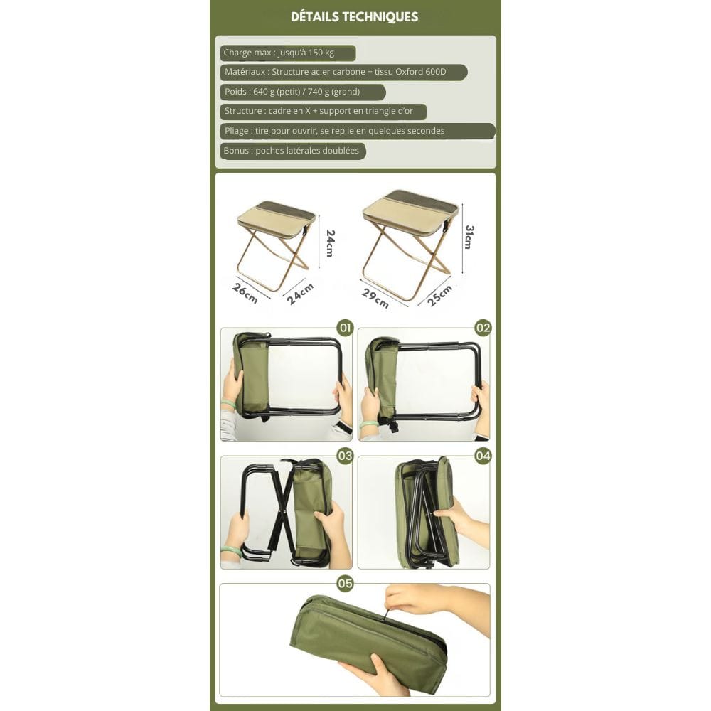 2-in-1 chair bag - waterproof folding chair & rucksack for outdoor adventures