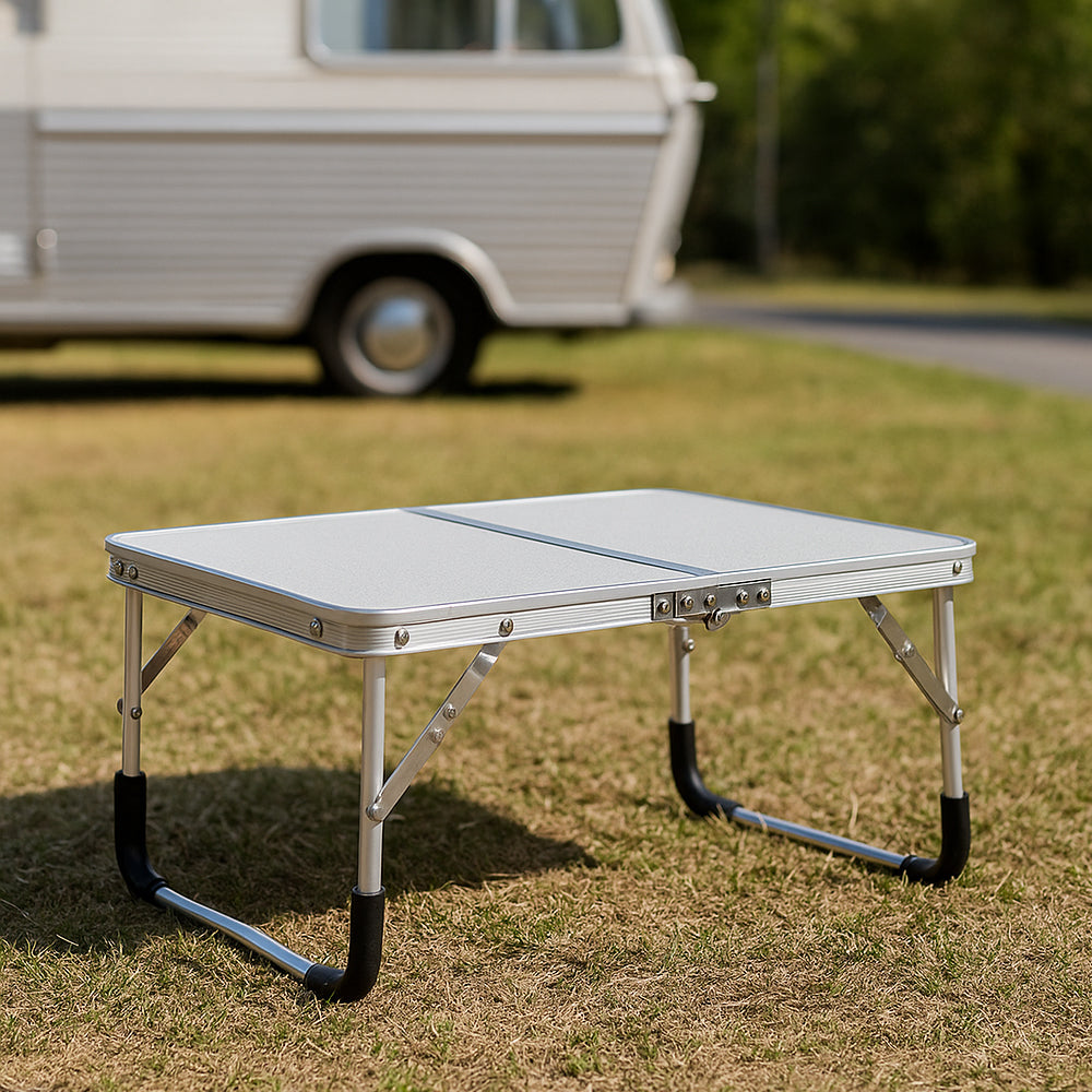 TRAILFOLD TABLE - Folding outdoor table with aluminium frame & suitcase design
