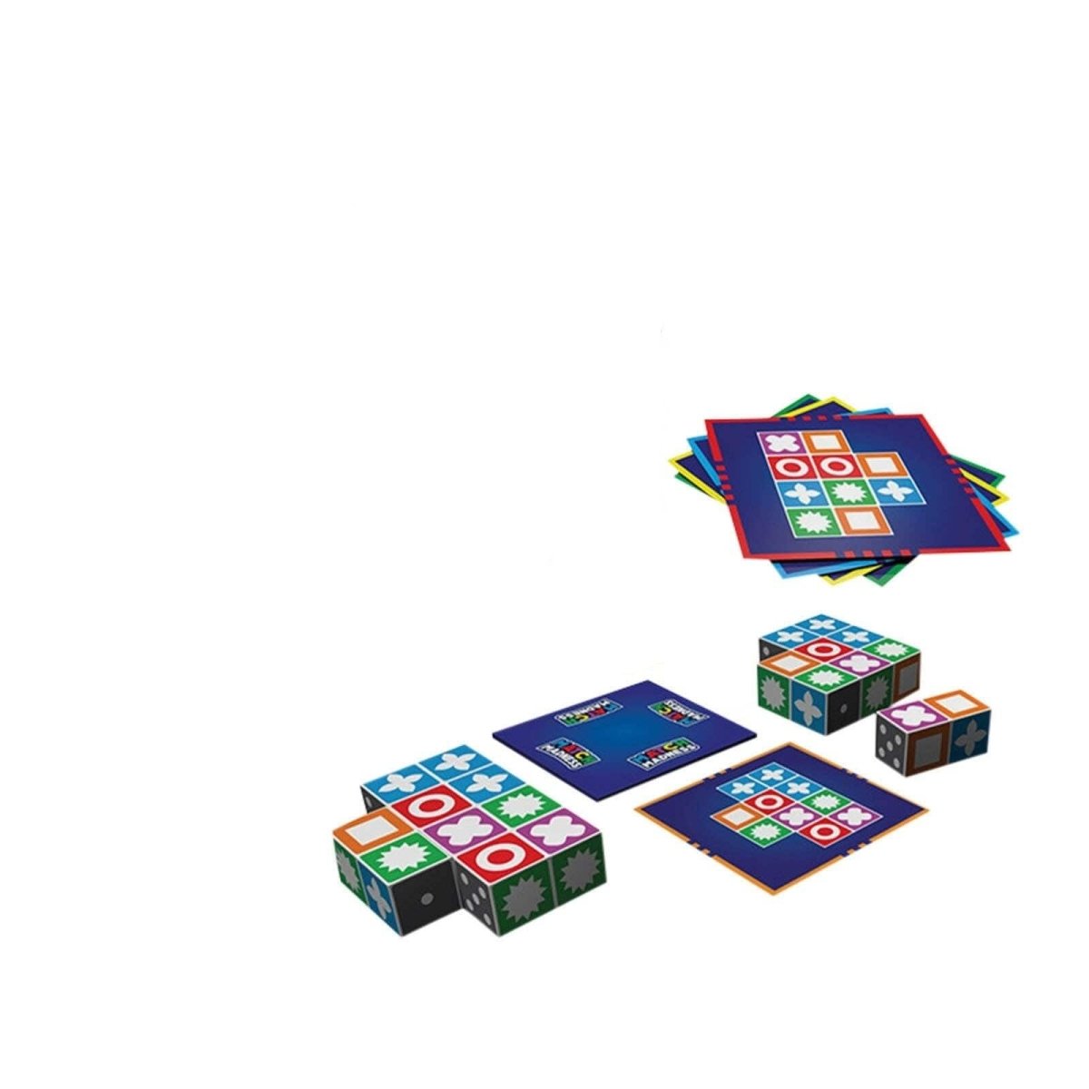 MINDMATCH – Juego de emparejar patrones con 60 tarjetas y 20 bloques de colores para niños y familias