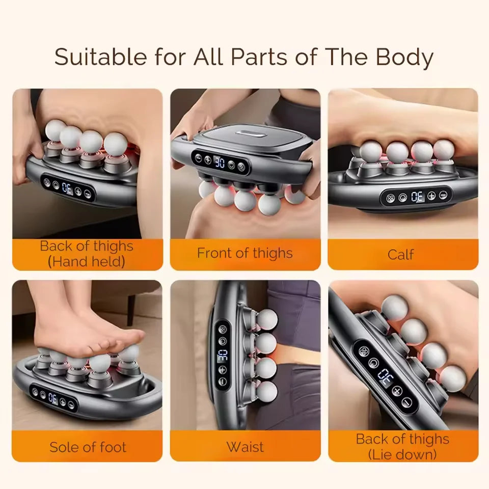 PowerRelief 8 – Fascia-massagepistool met 8 koppen & 30 intensiteitsniveaus