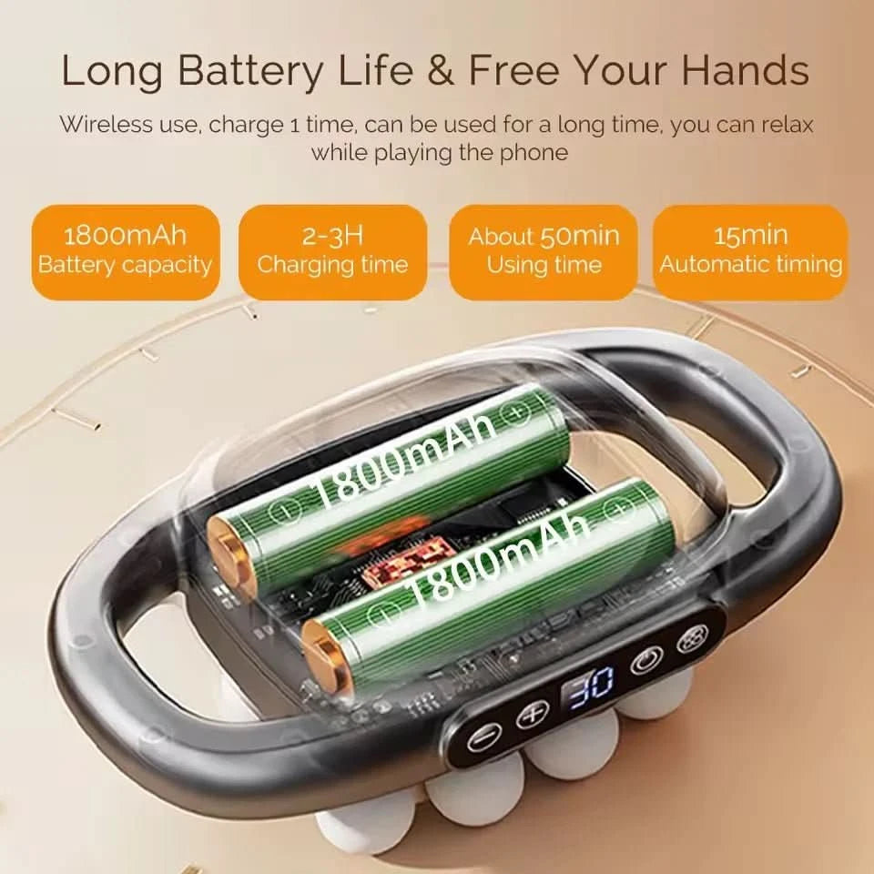 PowerRelief 8 – Pistolet de massage des fascias avec 8 têtes et 30 niveaux d'intensité