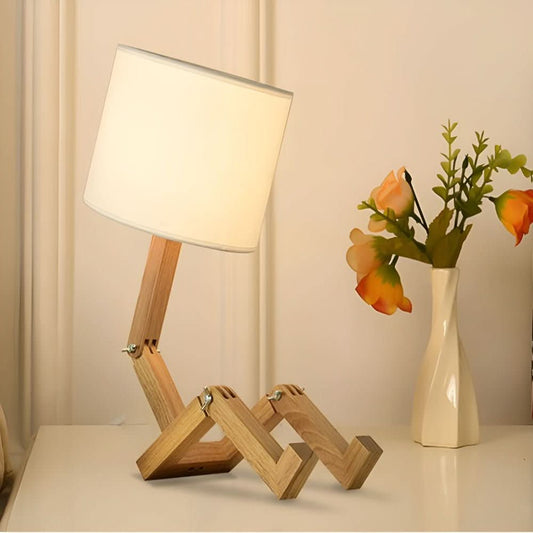 Flexibele houten lamp – verstelbare robotlamp van hout voor lees- en werklicht