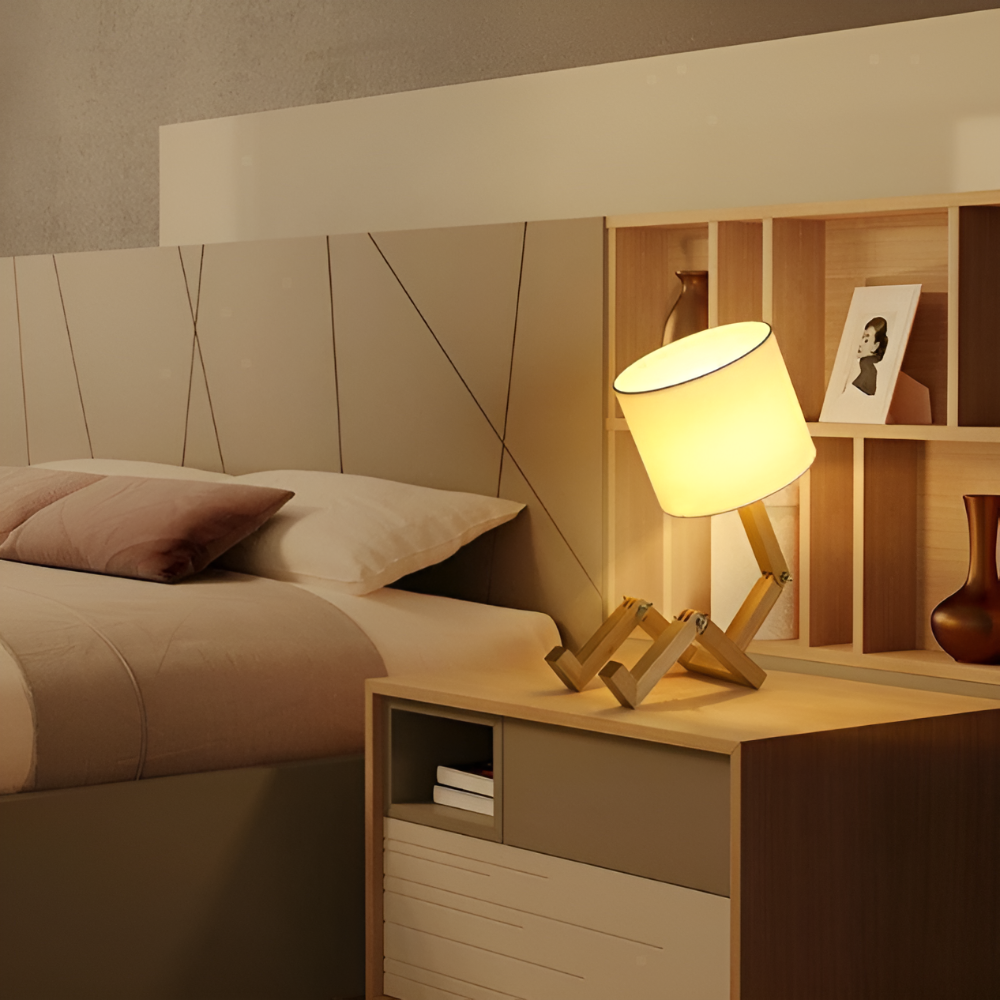 Flexible Wooden Lamp – Verstellbare Roboterlampe aus Holz für Lese- & Arbeitslicht