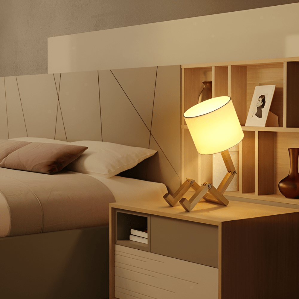 Flexibele houten lamp – verstelbare robotlamp van hout voor lees- en werklicht