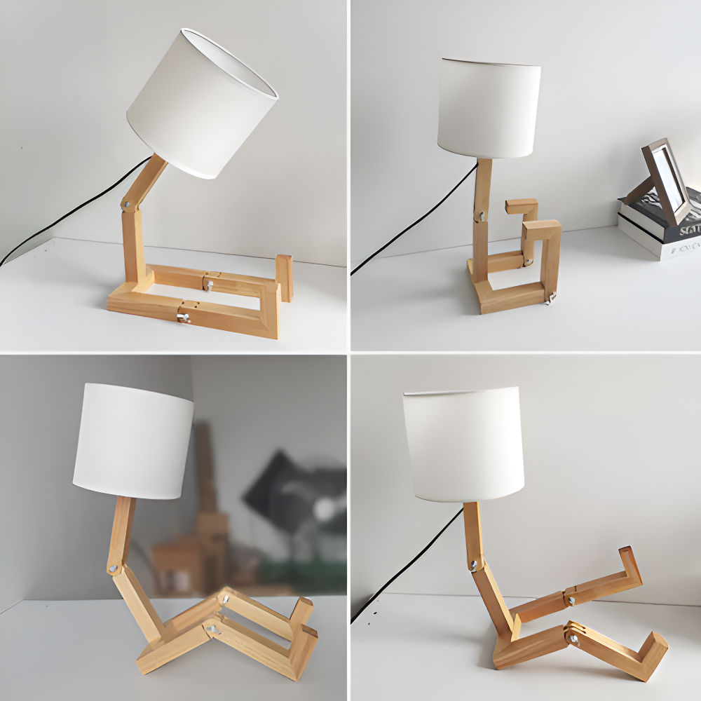 Flexible Wooden Lamp – Verstellbare Roboterlampe aus Holz für Lese- & Arbeitslicht