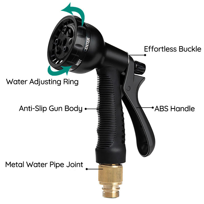 Flexible Garden Hose - 100 Feet Expandable with 8 Spray Modes for Efficient Watering