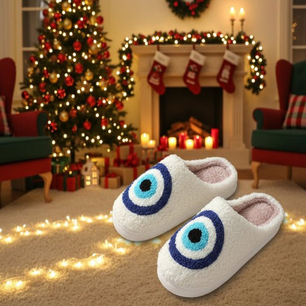 WINTERHOOF – Zapatillas de casa cálidas y antideslizantes con motivo de ciervo para el invierno