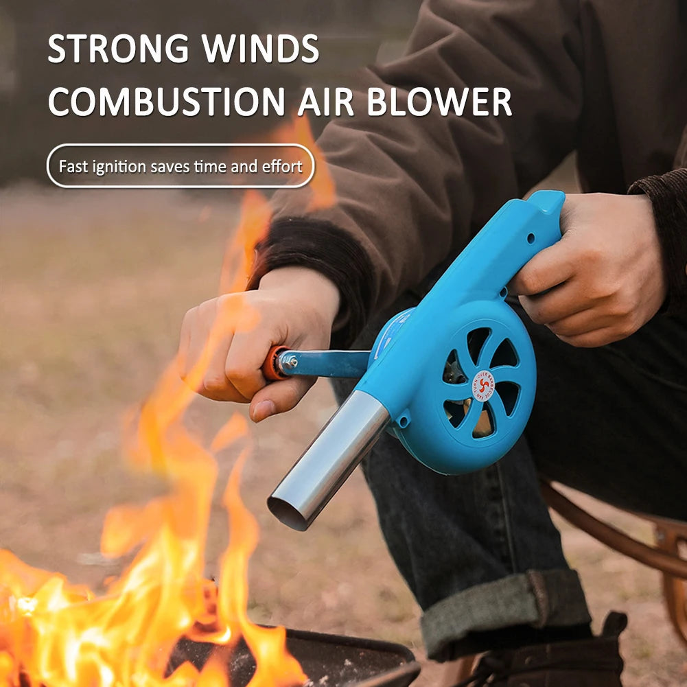 BBQWind Fan - Portable hand crank barbecue fan for easy outdoor firing up