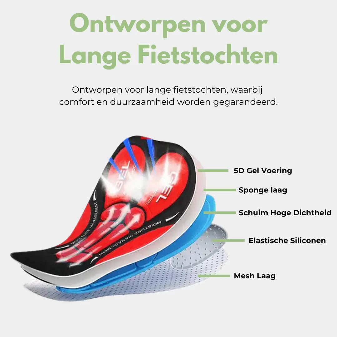 BIKERIDE Shorts - Gel-padded cycling shorts against Zadelpijn