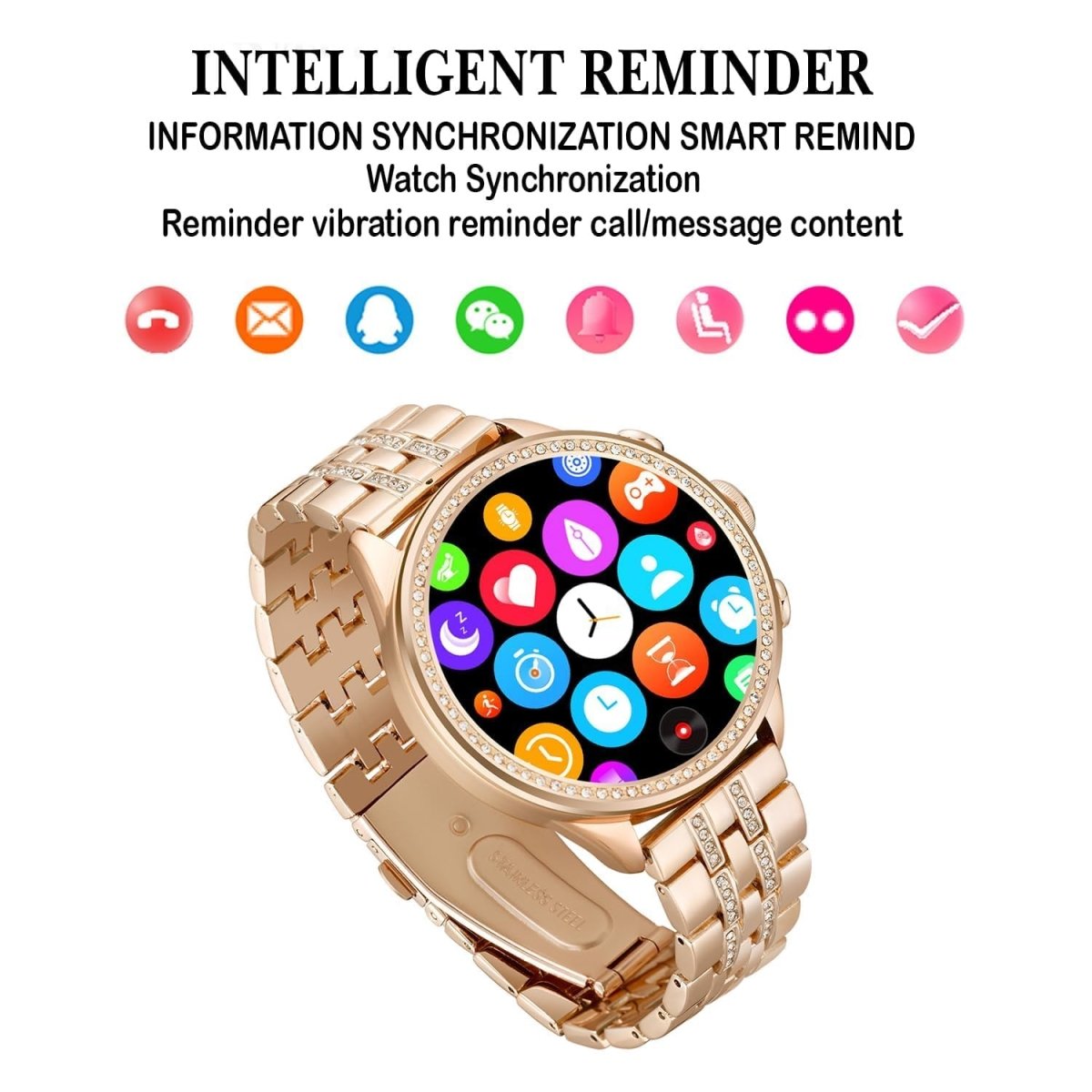 Gen 9 Smartwatch Für Damen – HD-Touchscreen, Bluetooth-Anrufe, Roségoldenes Metallarmband 6