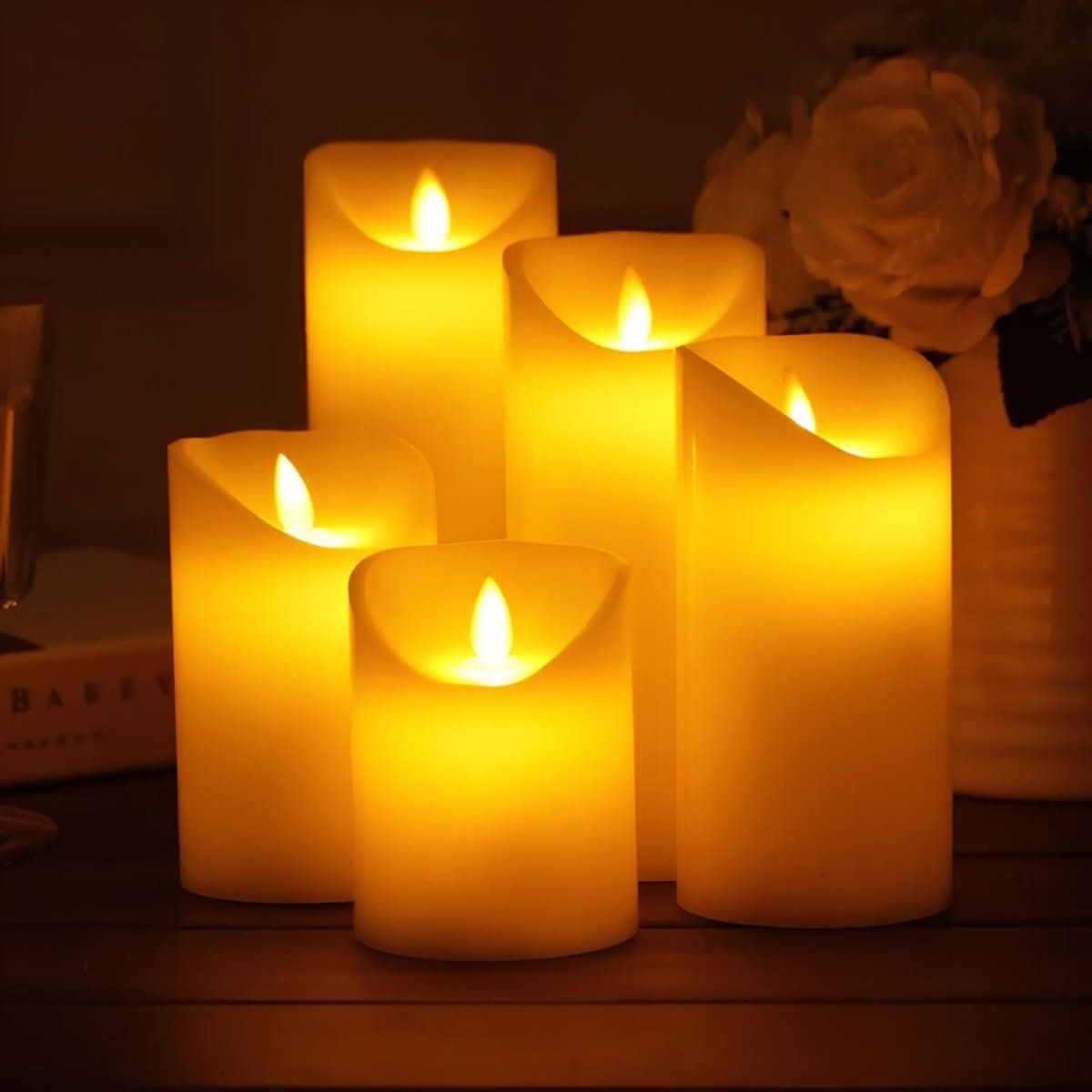 Velas LED GlowFlicker – Velas decorativas sin llama con efecto de parpadeo realista