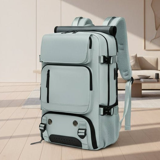 TRAVELMAX Pack – Wasserfester Reiserucksack – USB-Ladeanschluss –  Laptopfach – Diebstahlschutz – Schuhfach – Oxford-Material – Cozey Maison