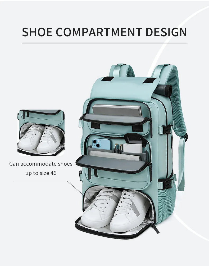 TRAVELMAX Pack - Large waterproof travel backpack with USB port