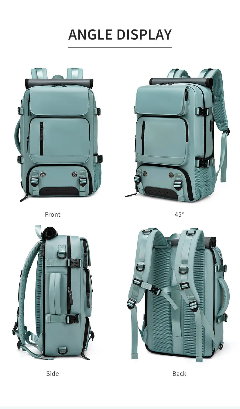 TRAVELMAX Pack - Large waterproof travel backpack with USB port