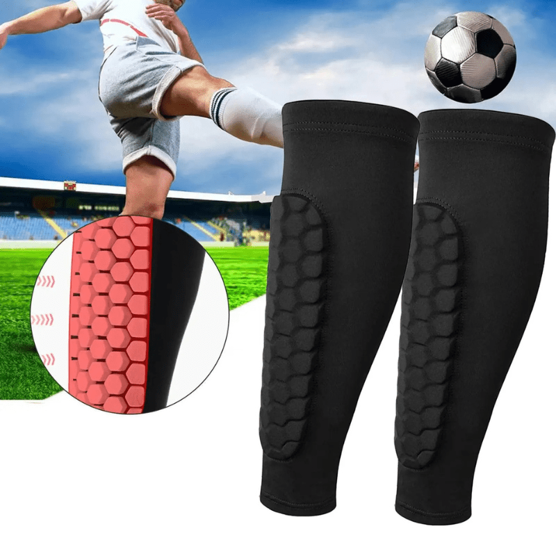 VigorShield X shin guards | Honeycomb technology & compression | Lightweight soccer guards for training & competition