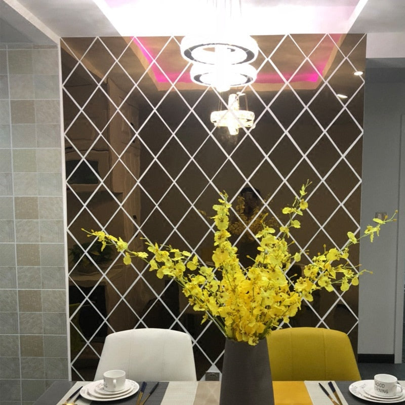 3D-Spiegeldreieck Wanddekoration Schwarz 100x100 cm PVC für Wohnzimmer-5