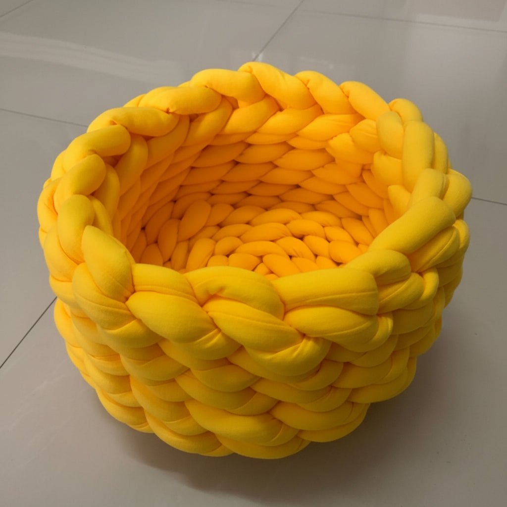 WOOLLYNEST - Panier en laine douce pour animaux domestiques avec rebord haut