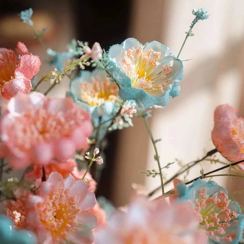 RHODOLUX – Silk Rhododendron Flower Bouquet with Vase for Stylish Interiors