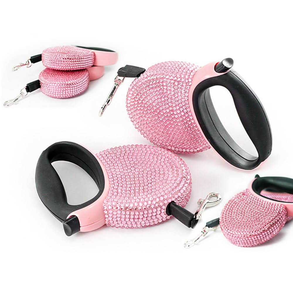 SPARKPAW – Luxus Rollleine mit Strasssteinen für kleine Hunde & Katzen