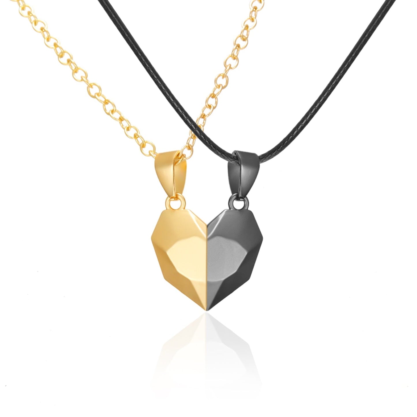 Paar Halskette Damen 2-in-1 Mit Magnetischer Herzverbindung für Ewige Liebe-3