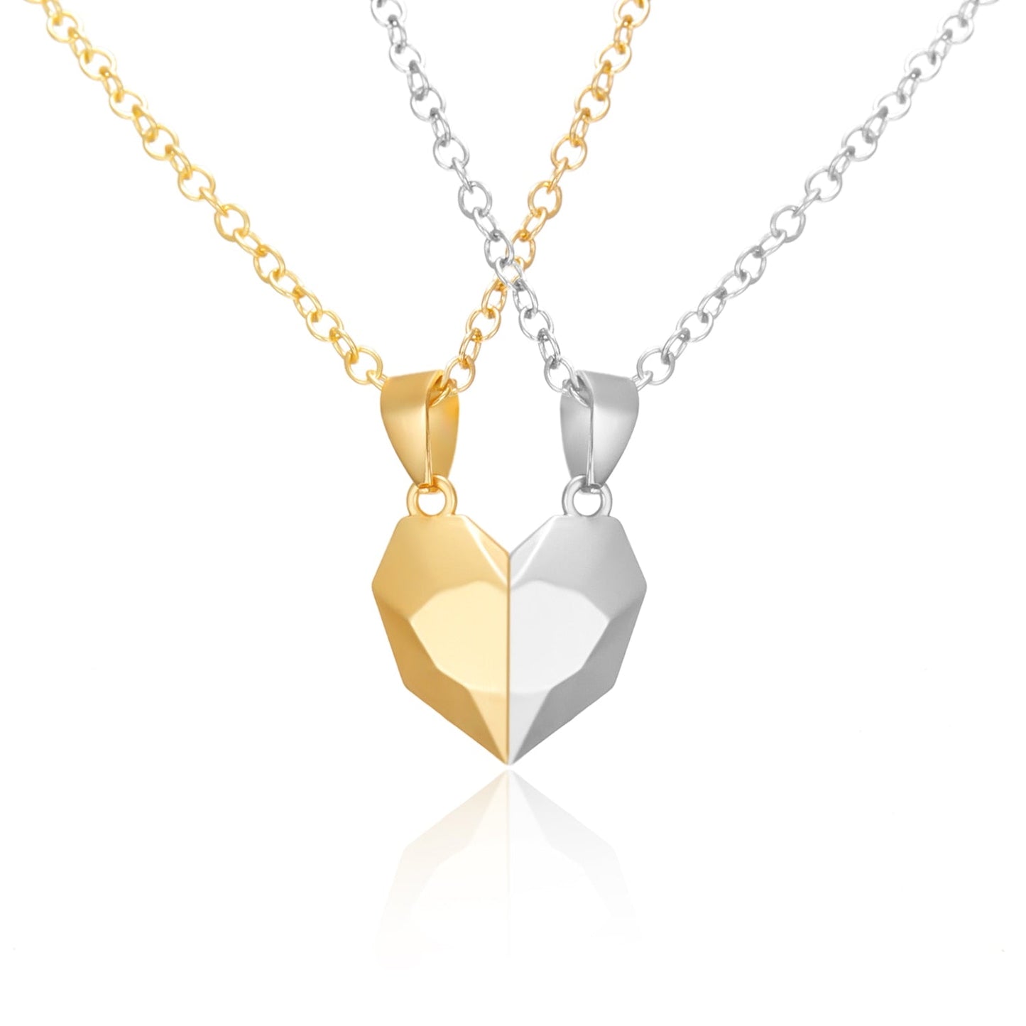 Paar Halskette Damen 2-in-1 Mit Magnetischer Herzverbindung für Ewige Liebe-5