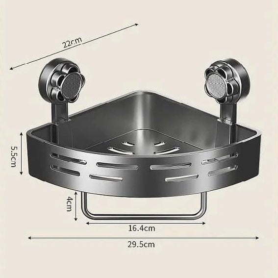 SHELVARA – Gray Corner Shelf for Neat Organization