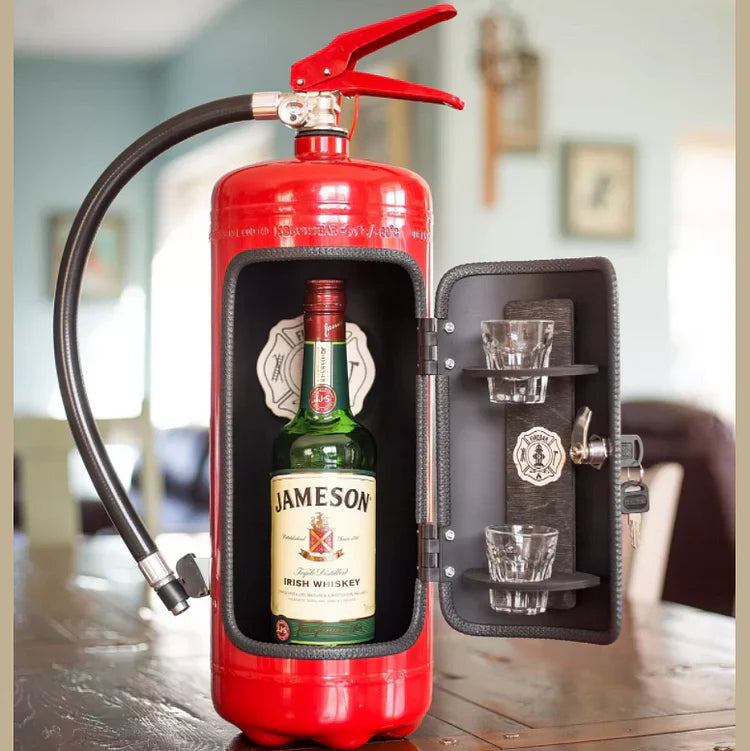 Hidden FireBar - Hidden minibar in fire extinguisher design for stylish storage
