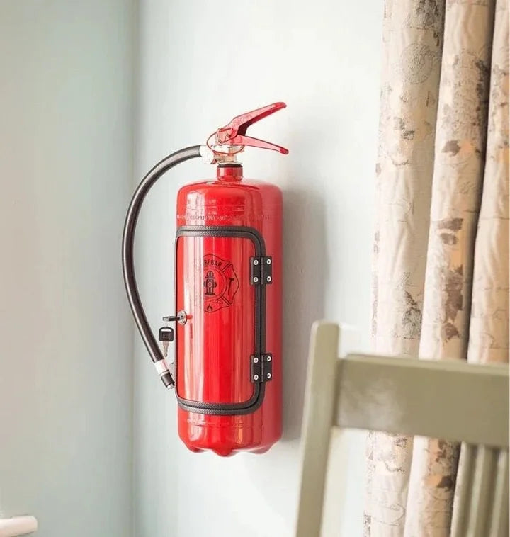 Hidden FireBar - Hidden minibar in fire extinguisher design for stylish storage