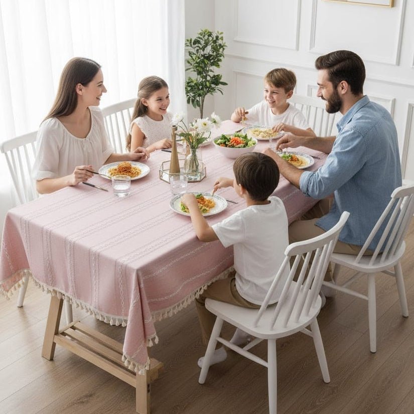 HOMMFER – Elegante Tischdecke aus Baumwolle und Leinen für stilvolles Essen 8