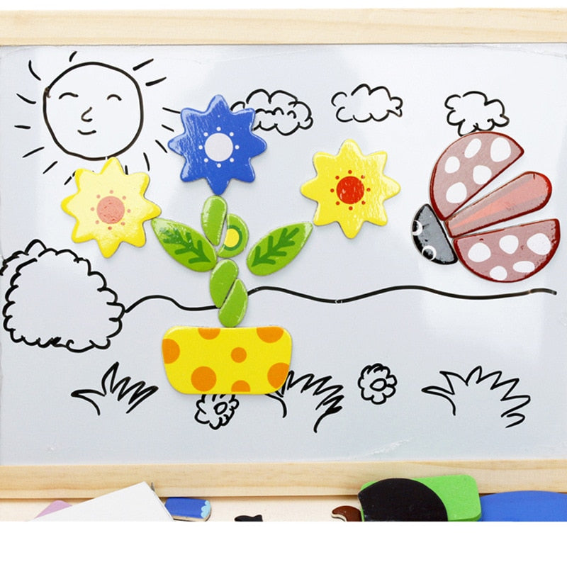 DrawPlay Board - Kreatives hölzerne magnetische Tafel-4