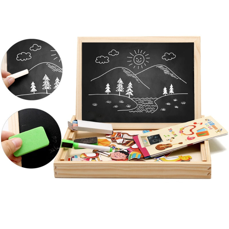 DrawPlay Board - Kreatives hölzerne magnetische Tafel-5