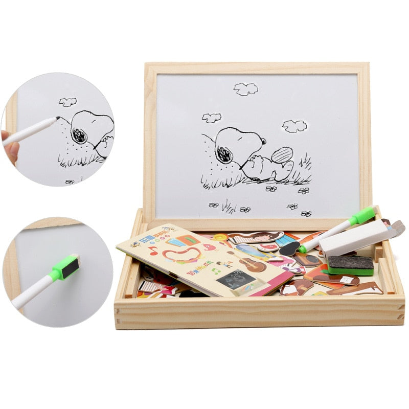 DrawPlay Board - Kreatives hölzerne magnetische Tafel-6