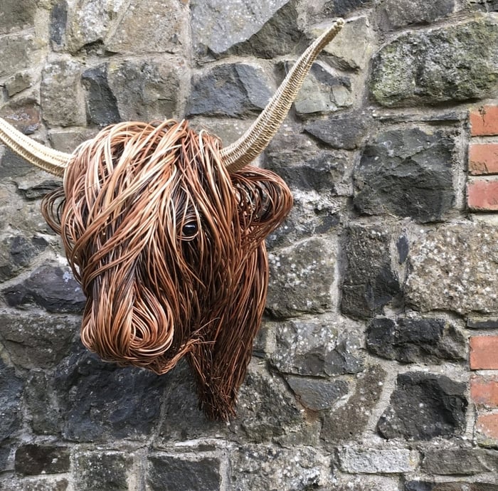 Highland Art – Decorazione da parete rustica a forma di testa di mucca per una casa unica