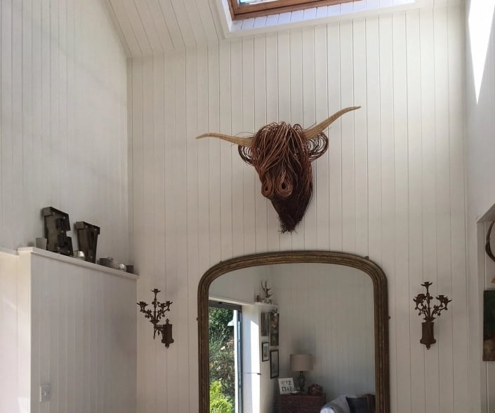 Highland Art – Decorazione da parete rustica a forma di testa di mucca per una casa unica