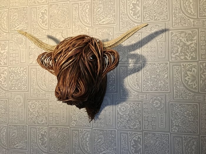 Highland Art – Decorazione da parete rustica a forma di testa di mucca per una casa unica
