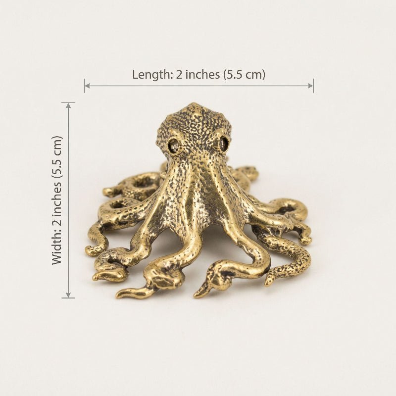 Handgefertigte Messing-Oktopus-Skulptur für stilvolle Dekoration 7