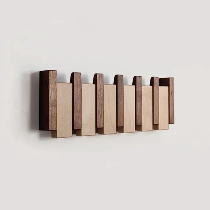 PianoWood - Handcrafted piano-style wall coat rack made from walnut & beech