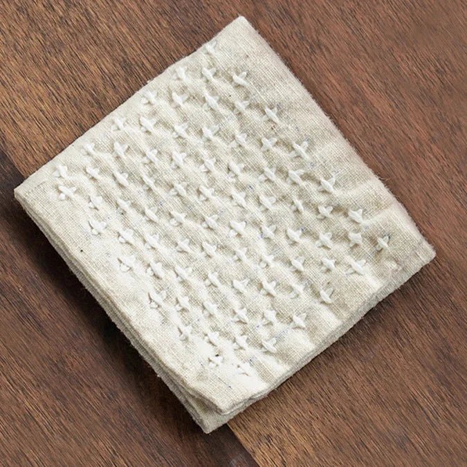 MATCHARI – Châle en coton et lin fait main pour cérémonies japonaises du thé