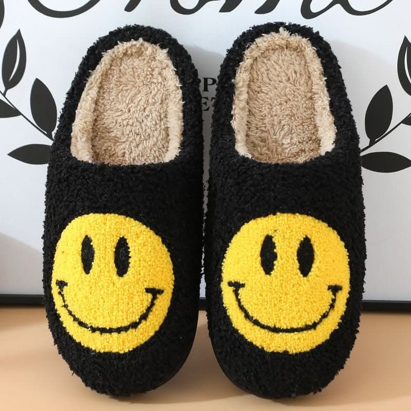 FLUFFYSMILE - Cozy winter slippers with smiley & thickened silicone sole
